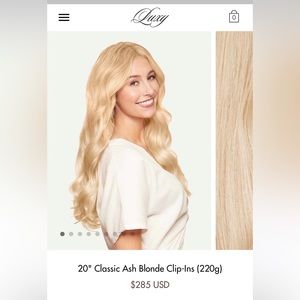 Luxy Hair 20” Classic Ash Blonde Extension Clip-Ins (220g)
